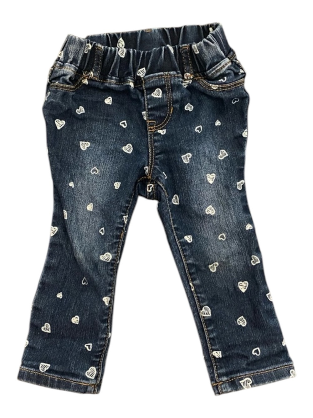GAP Baby Girls Heart Print Denim Jeggings 18–24M